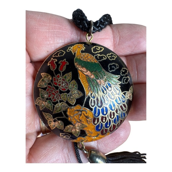 Cloisonné  Peacock Pendant Necklace - Picture 3 of 6